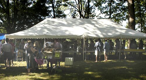 The wine-tasting tent