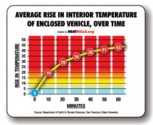 Rising heat in a hot car