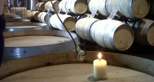 Burning sulfur candles in empty barrels is a simple, ancient sulfiting method.