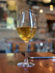 Esencia Rural Pampaneo Airén, an orange wine served at Pizza Lupo in Louisville.